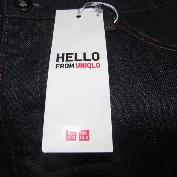 NWT UNIGLO Regular Fit Straight Leg Dark Wash Jeans Size 35 x 34 - Picture 6 of 6